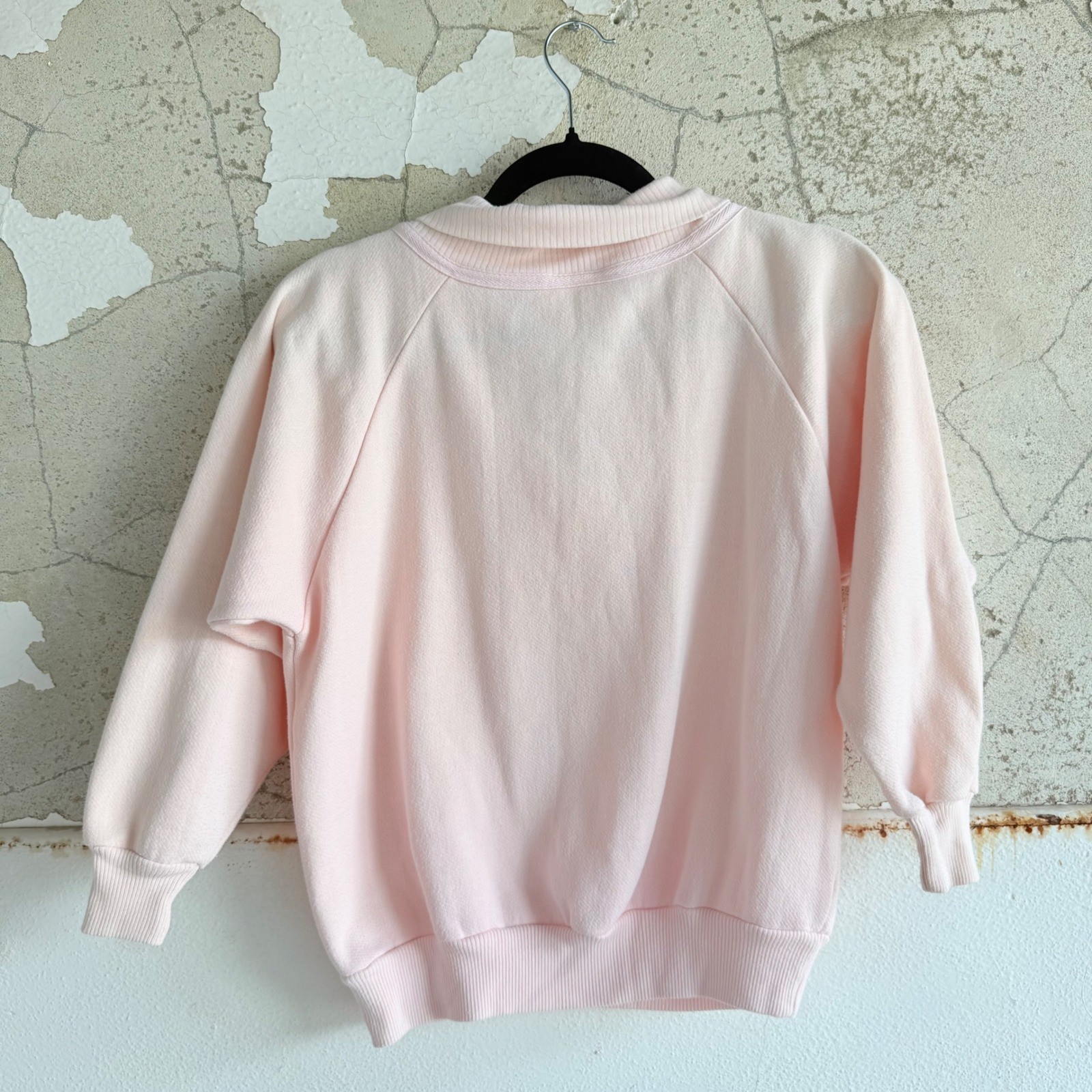 Vrtg 80s Sweatshirt Beldoch Popper Shawl Collar Pink Pullover Preppy Fleece S