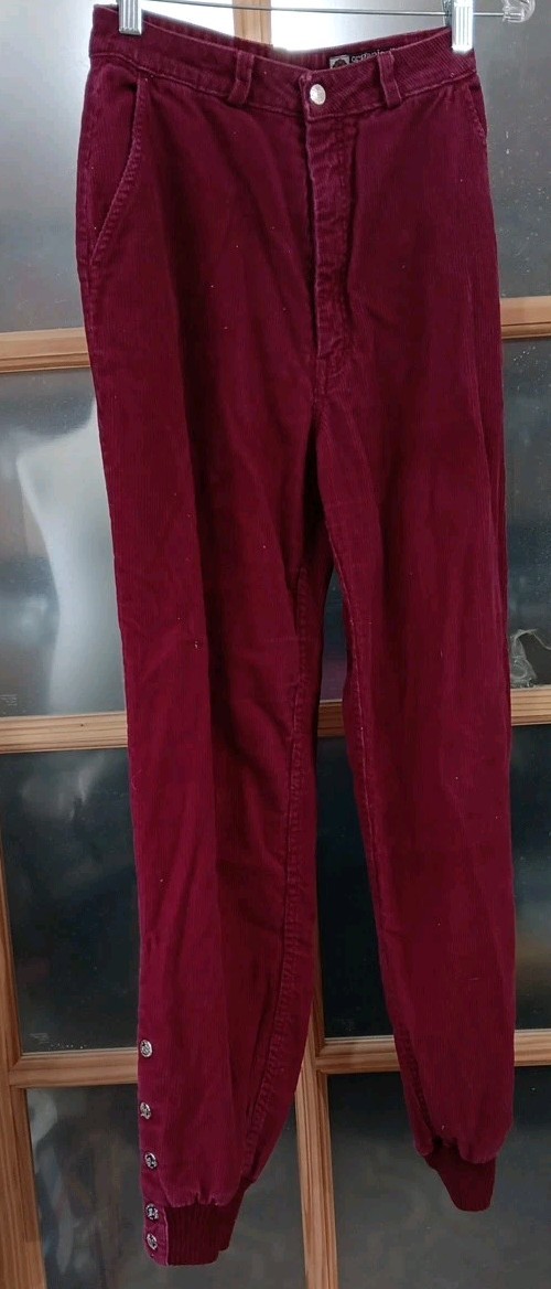 Rare Vintage Corduroy Pants Snap Ankle Organically Grown 80s High Waist 24X29