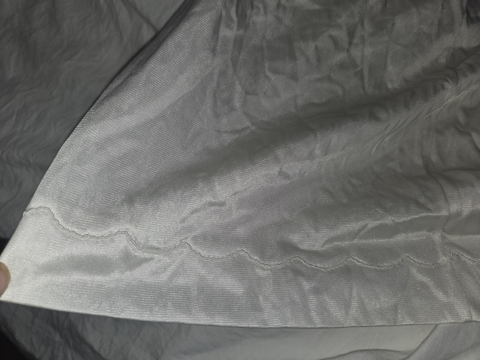 VTG Sears 38 White Full Hips Slip Detailed Scalloped Trim 84409