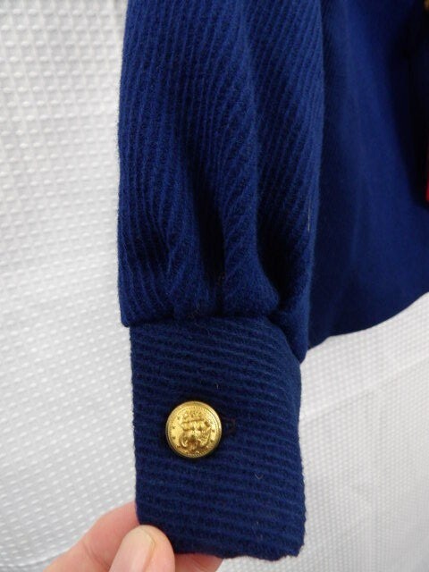 Vintage Crazy Horse Sweater NWT Size 9/10 Union Made Blue w/Red Tie Union Made