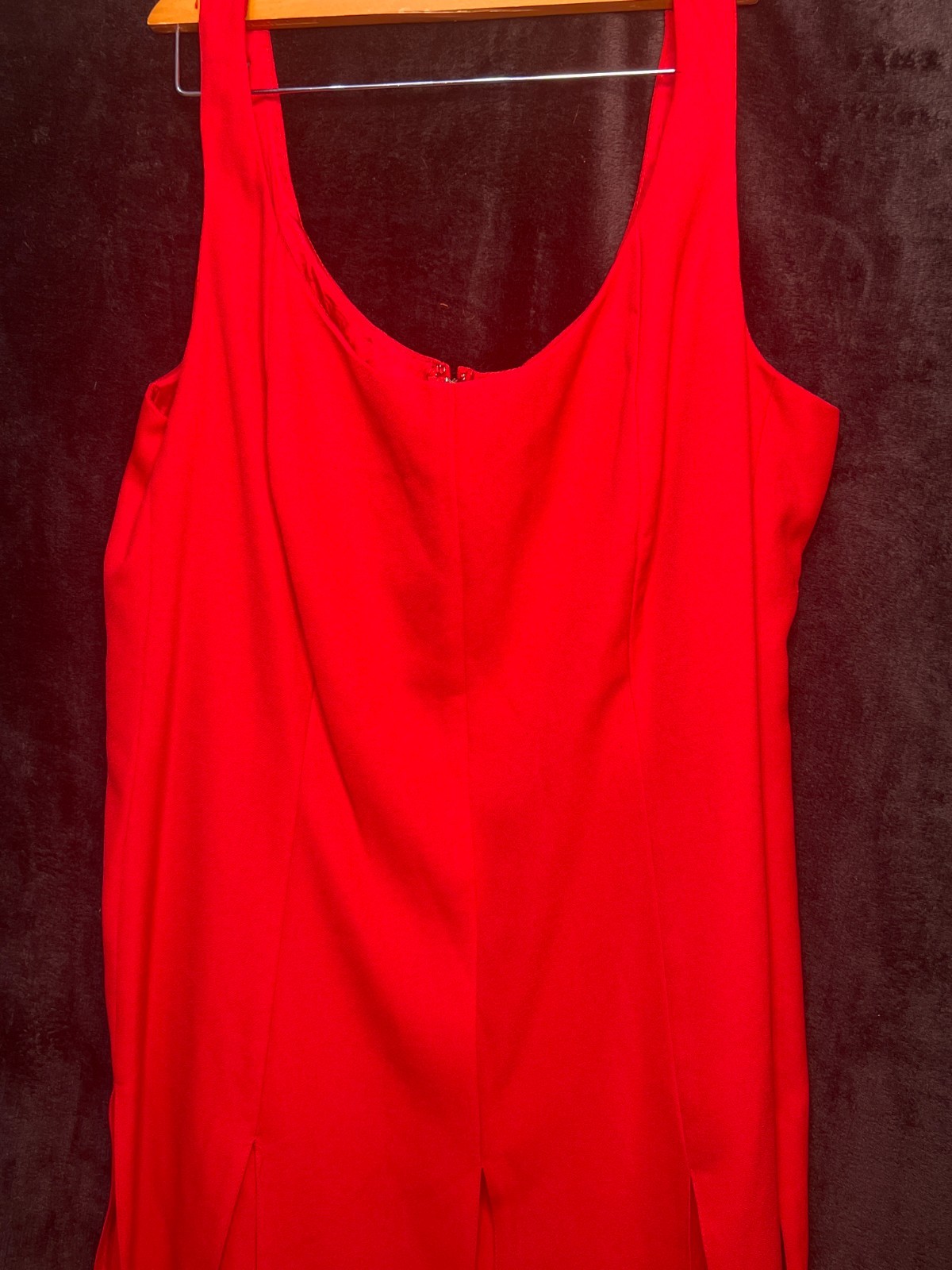 Vintage HW Collections Red Evening Dress Size 22 – Made in USA, Slit Hem