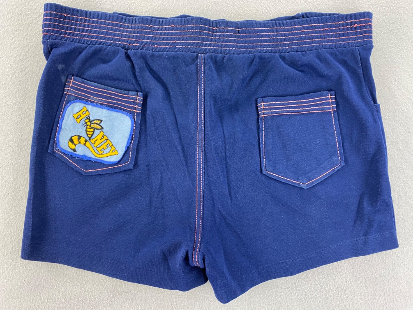 Y2K KMart Brand “Honey” Short Shorts Women’s 16 Blue Pink Retro Patch Bumblebee