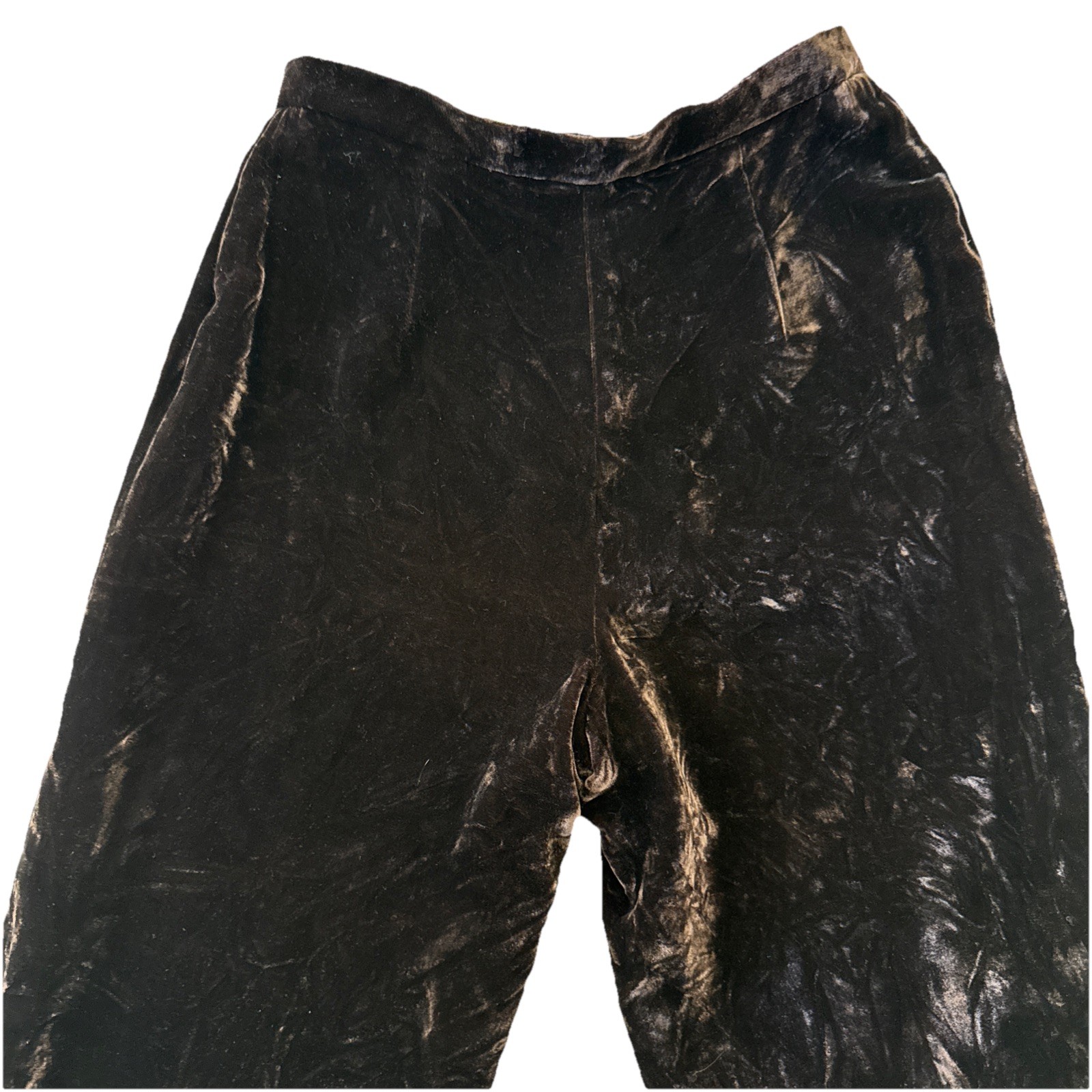 Vintage Ann Taylor Petite Dark Chocolate Brown Crushed Velvet Pants Lined Sz 4P