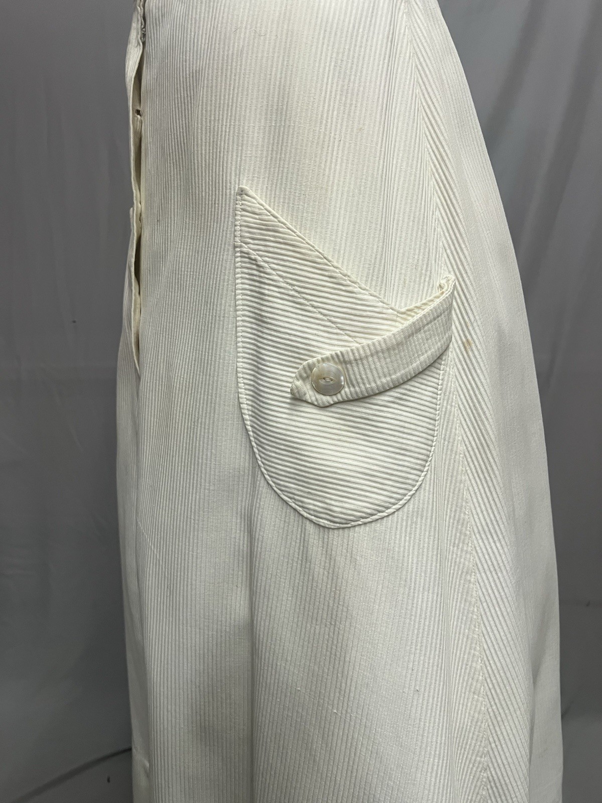 1910’s – 1920’s Heavy White Ribbed Cotton Sports Or Day Skirt