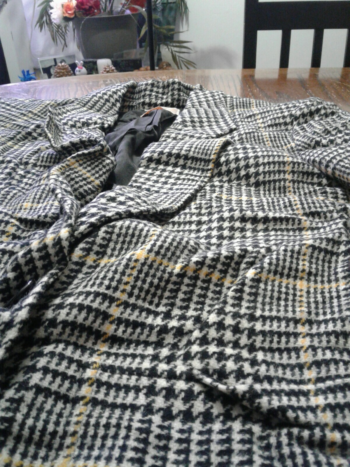 Vintage Pendleton Wool Houndstooth Checkered Black and White Blazer Size 6(cb38)