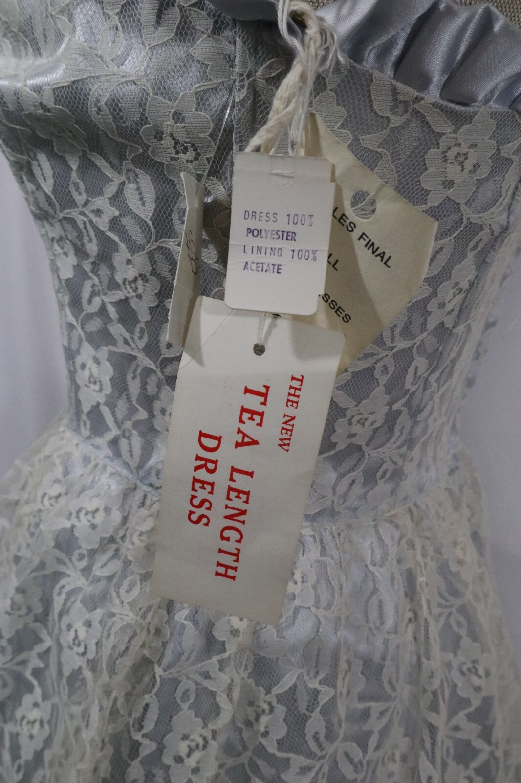 Vintage 80s Jay Jacobs Lace Prom Dress NWT Deadstock Size 9/10 Spaghetti Strap