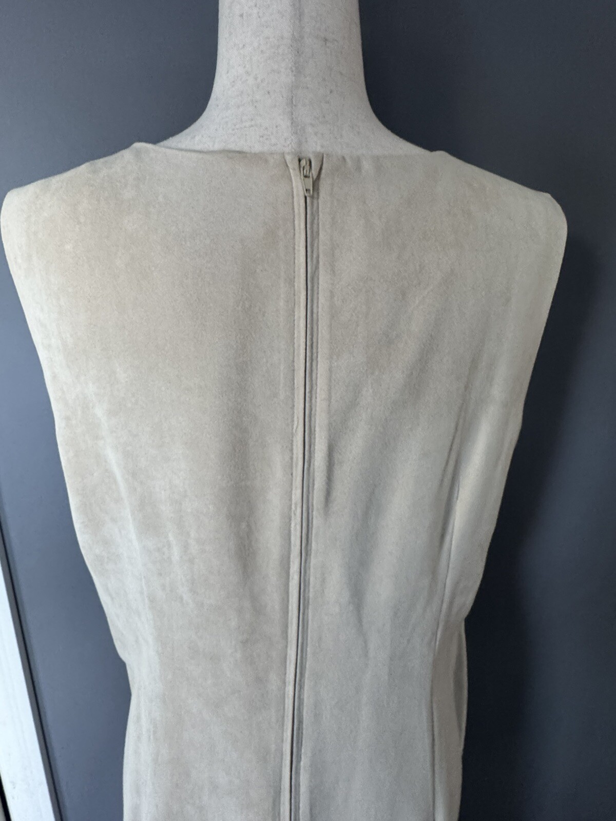 Vintage Just In Thyme LTD Beige Sleeveless Sheath Dress Jacket Faux Suede Sz 18W