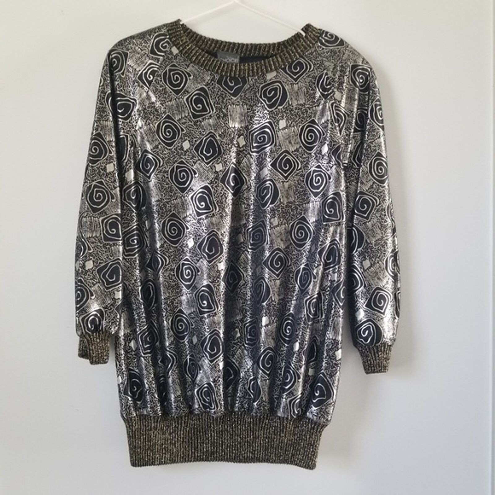 Vintage Retro Glam Rock Statement Blouse size LARGE