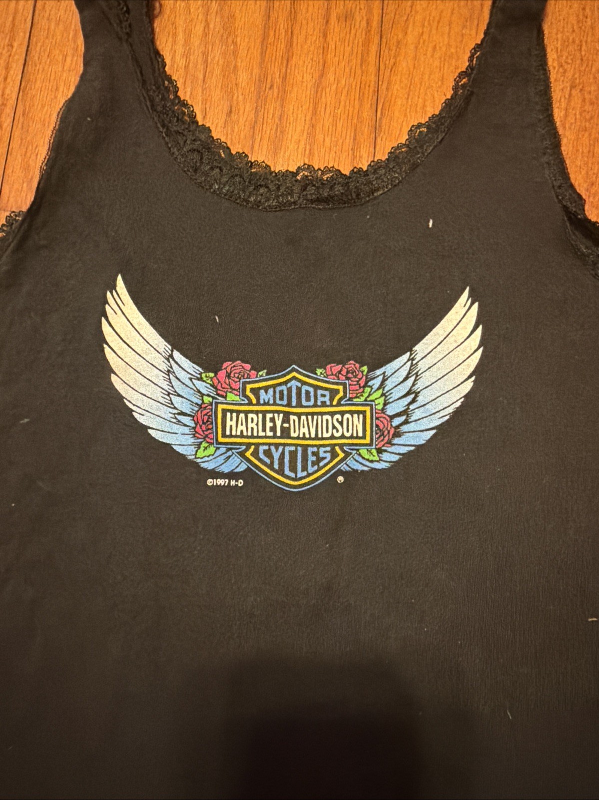 Vintage Harley Davidson 3D Emblem Tank Top 1990’s houston texas size sm women’s