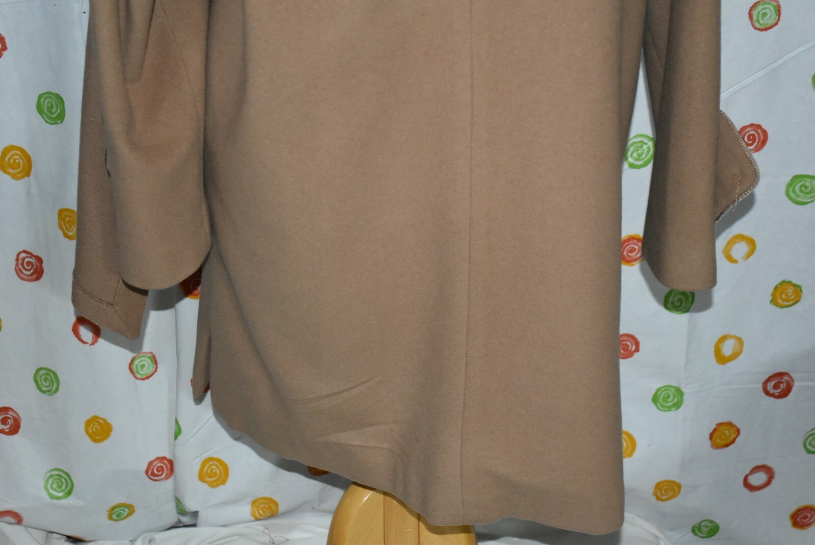 Vintage Dennis Basso WOOL blend BROWN DRESS hooded COAT WOMENS Large EUC