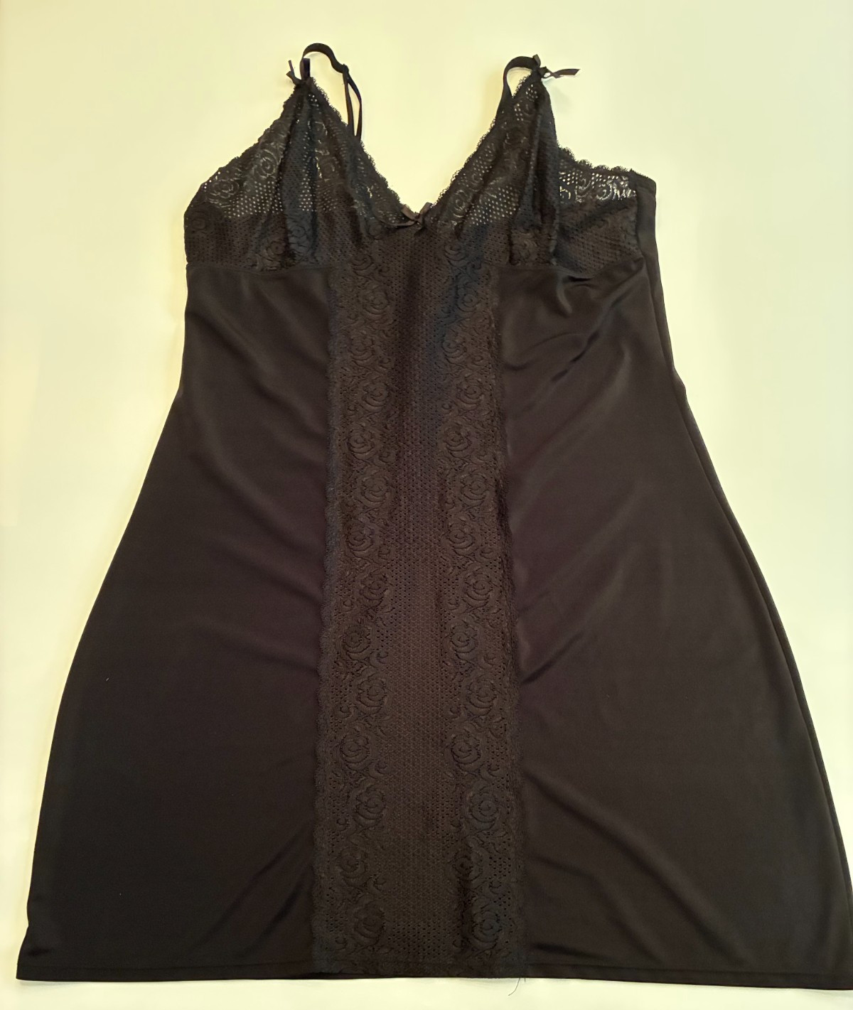 BODYFORM LACE FULL SLIP Short Dress Plus Size 3X Black STRETCH Smoother FEMME