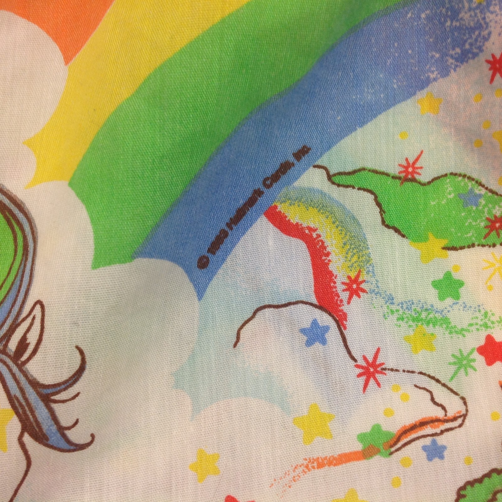 Vtg 1983 Rainbow Brite Child’s Skirt Sewcial Anxiety Upcycle Fabric with Pockets