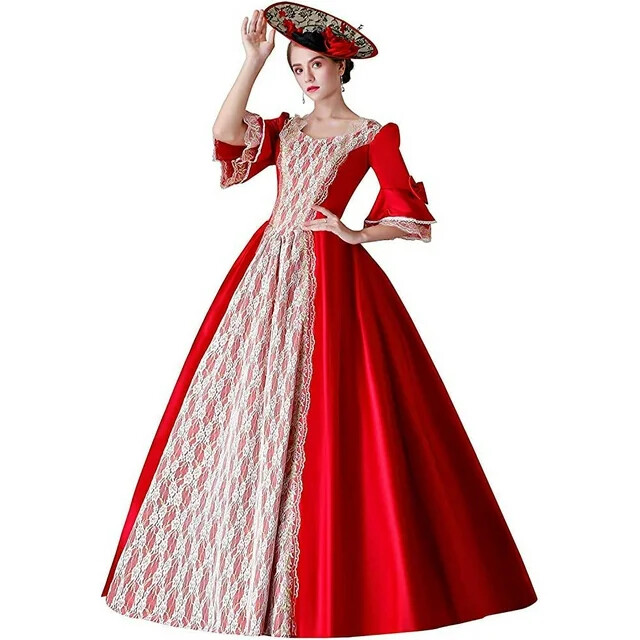 KEMAO Victorian Rococo Ball Gown Costumes Court Wedding 18th Century Dress