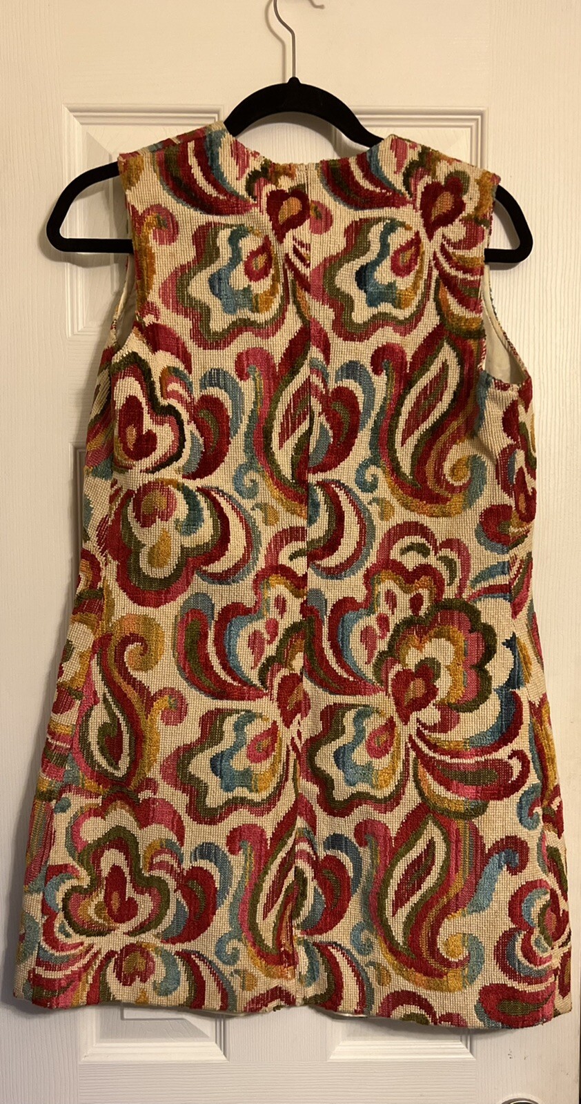 VINTAGE 70’s TAPESTRY OPEN VEST SIZE 7-8 TUNIC LINED SLEEVELESS HIPPIE RARE FIND