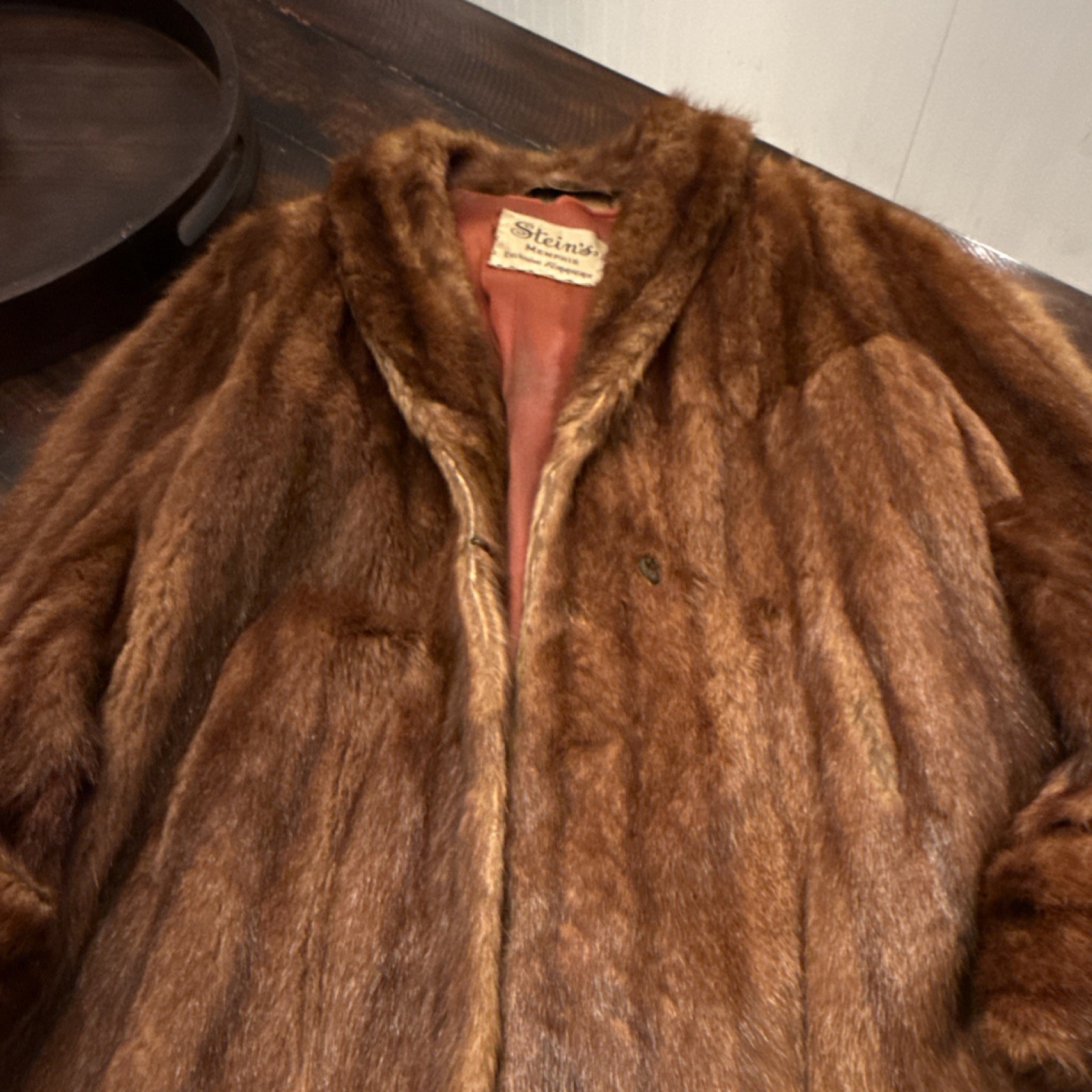 Stein’s Memphis Exclusive Furriers Vintage Brown Fur Coat Regular Size