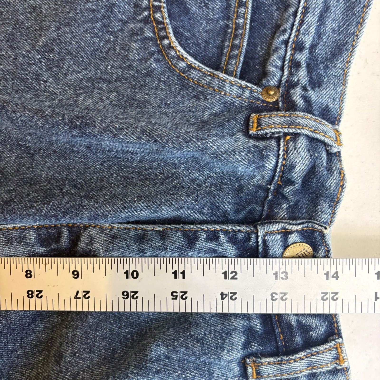Stefano World Wide Vintage 90s High Waisted Mom Jeans Dark Wash Tapered Size 18