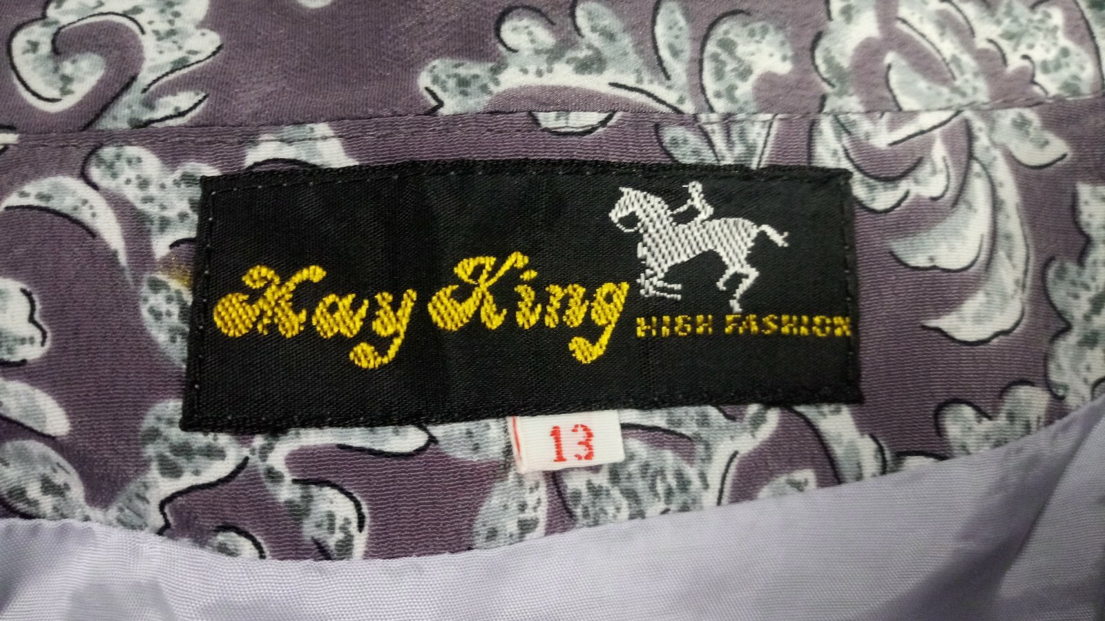 May King High Fashion Jacket Oriental Brocade Satin Gray Frog Buttons Size 13