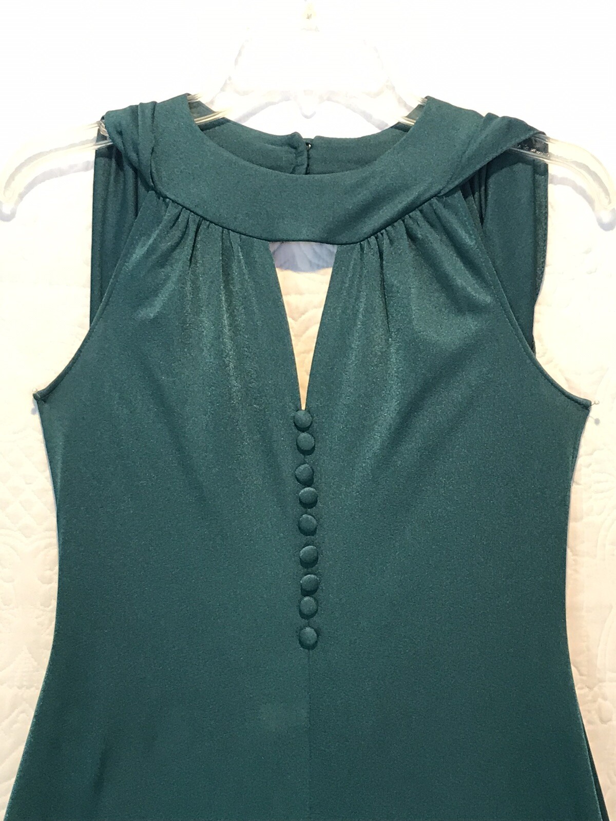 Vintage 70s Halter Maxi Dress With Capelet Green 9/10 Boho Disco Awesome!
