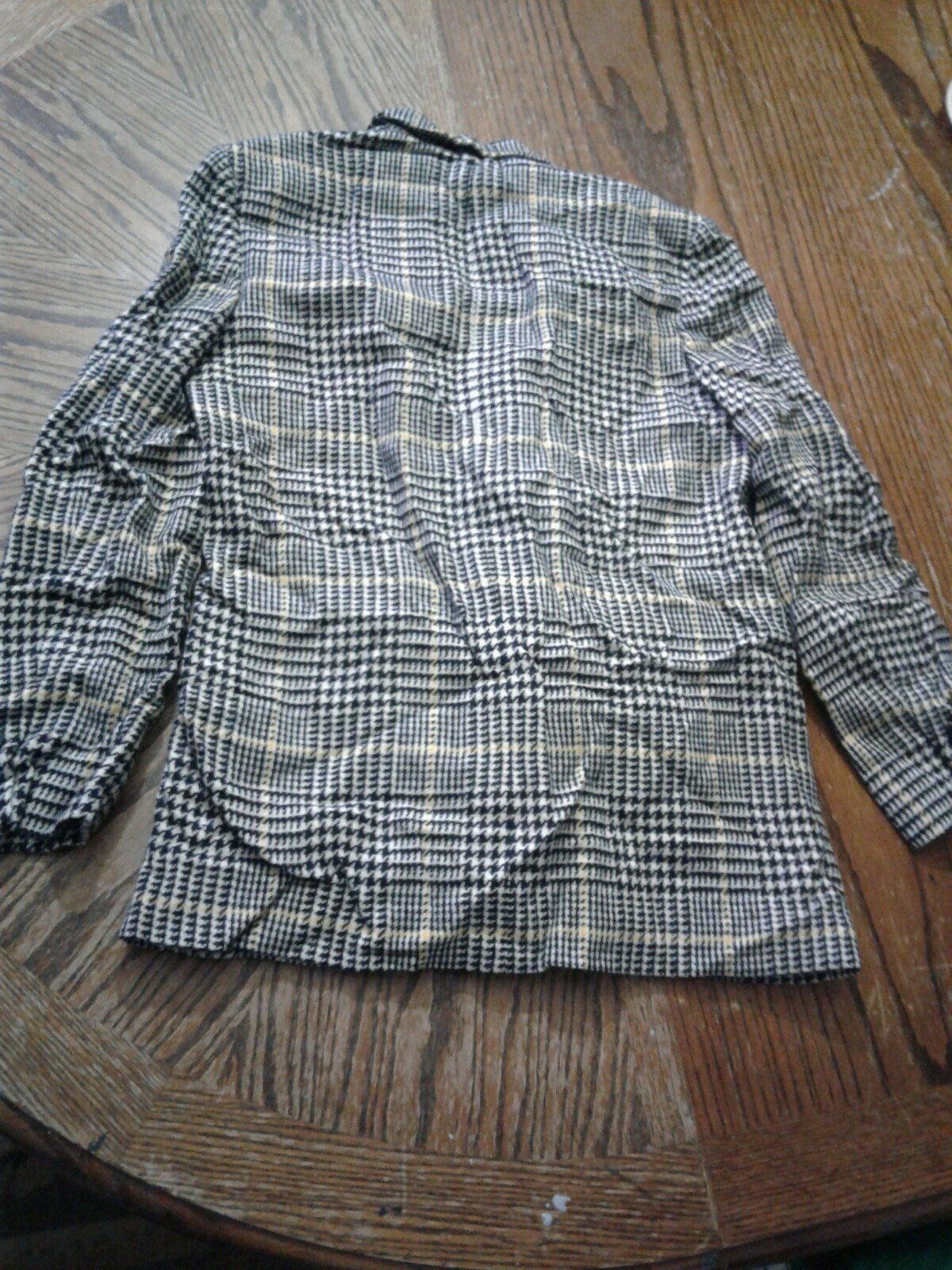 Vintage Pendleton Wool Houndstooth Checkered Black and White Blazer Size 6(cb38)
