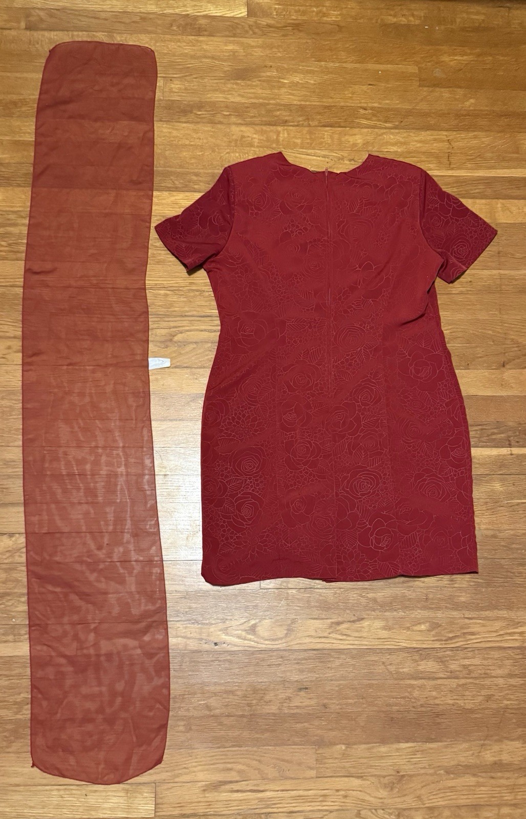 VTG 90s Betsy’s Things Floral Dress & Scarf Red Sz 12P Women’s Clothing