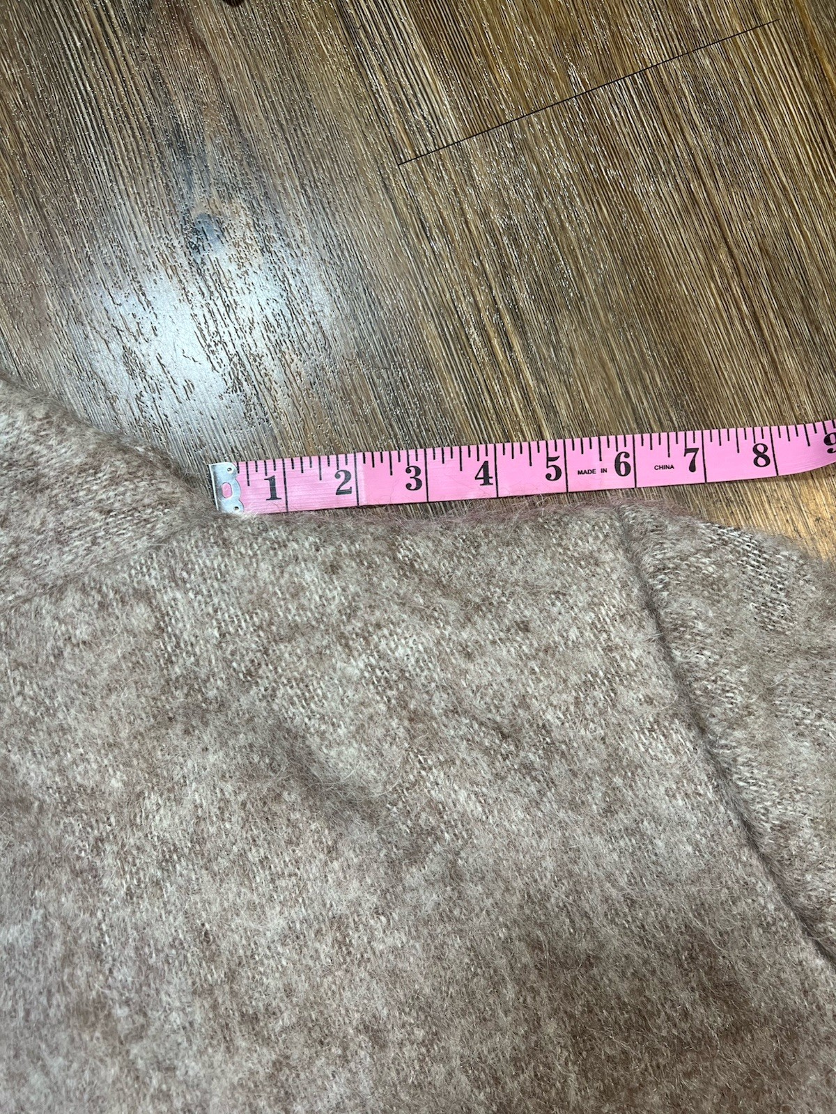 Vintage 80s 90s Oversized Mohair Trench Coat ILGWU Union Made USA Beige L/XL