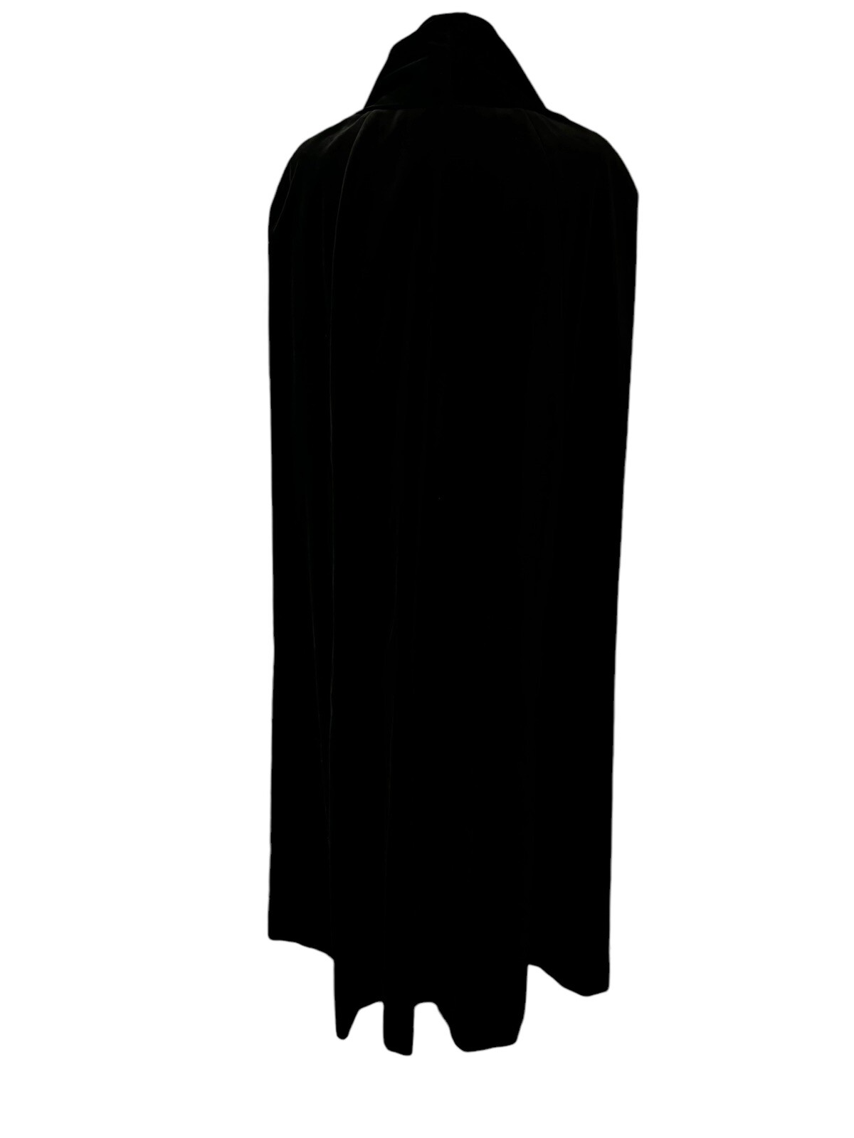 Vintage Maxx Meren Velvet Cape Heavy Black Made In USA Attached Scarf Size M
