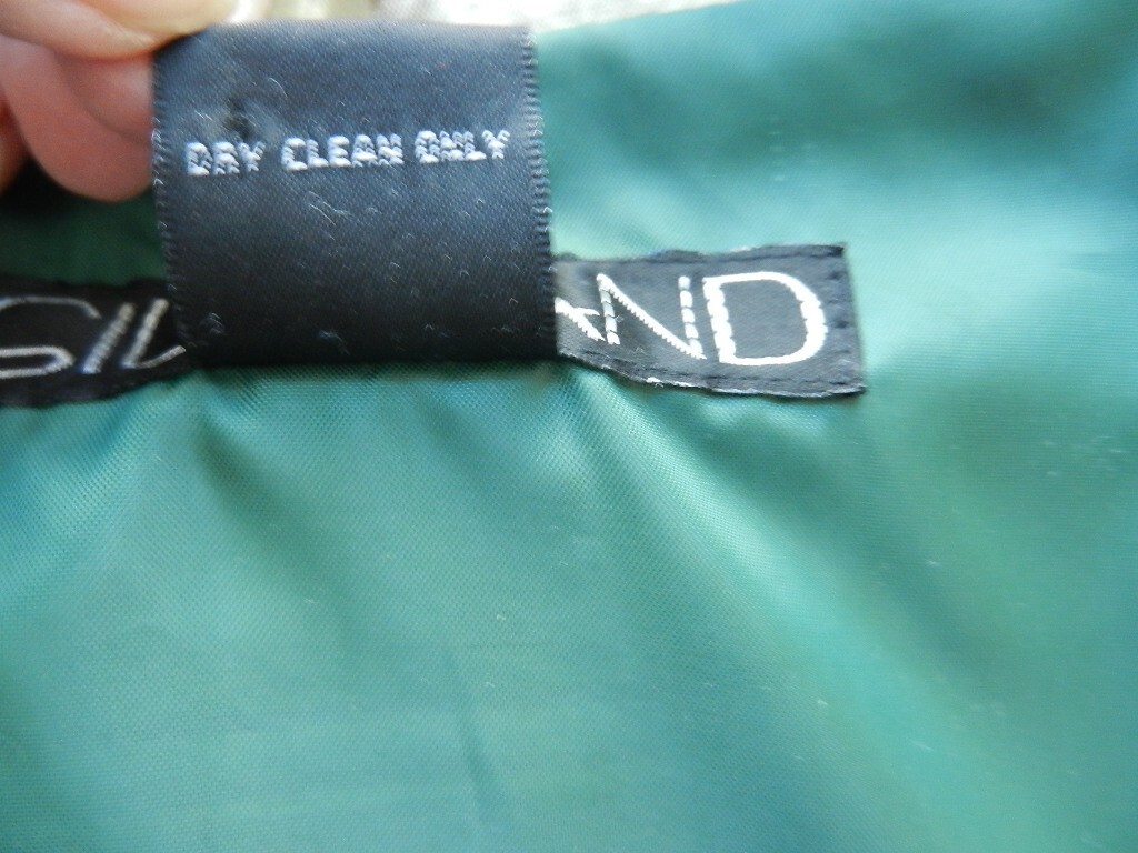 VTG. 2000s SILKLAND Raw Silk Green Plaid Lined 3/4 Sleeve Lightweight Jacket M