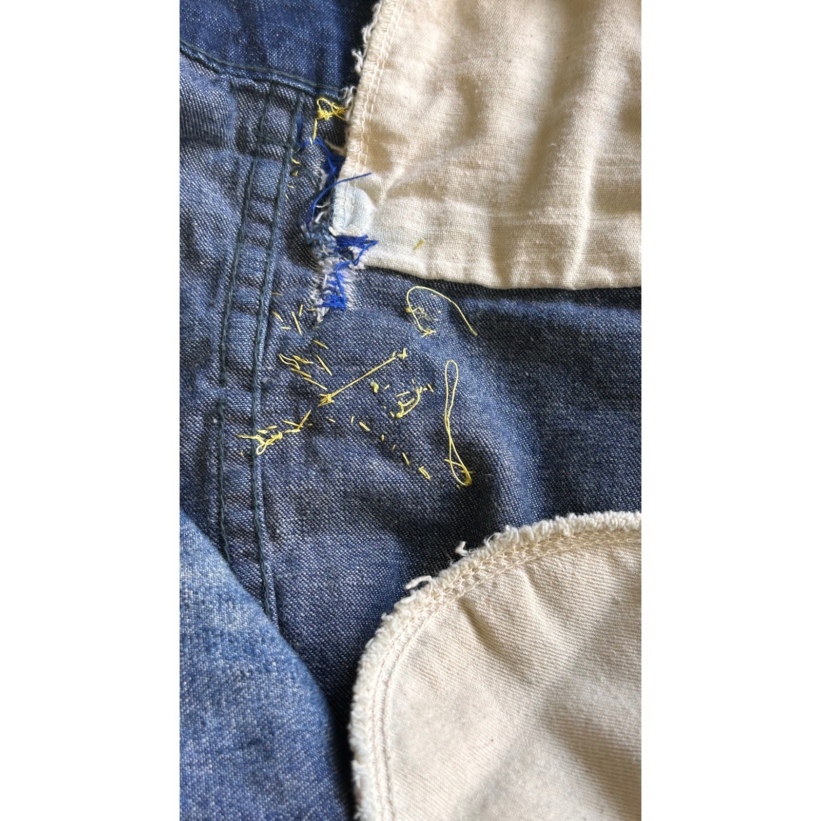 Vintage Landlubber Blue Flare Jeans Embroidered Patch 30×30.5 Hippie 1970s Boho