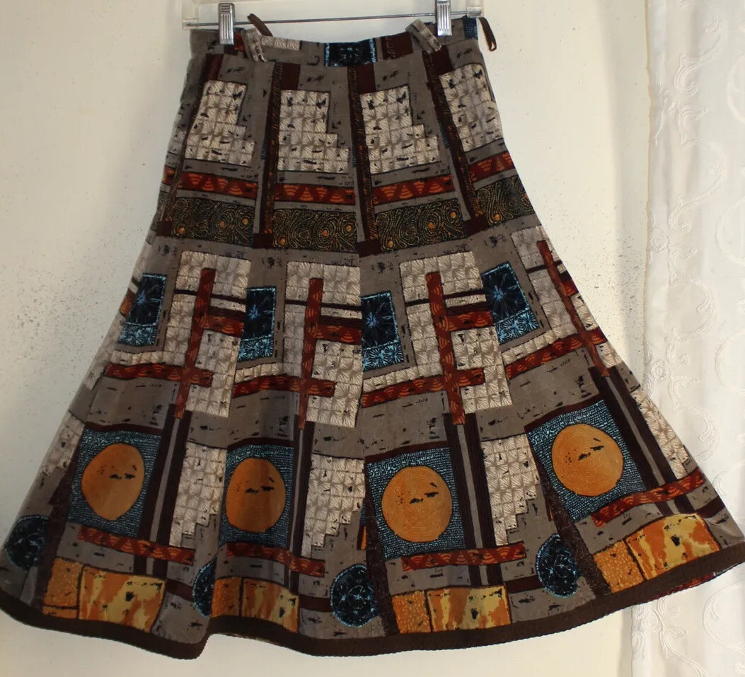 VTG ROLA Modell 38 4 1970s European Full Velvet Boho Hippie Art Skirt AMAZING