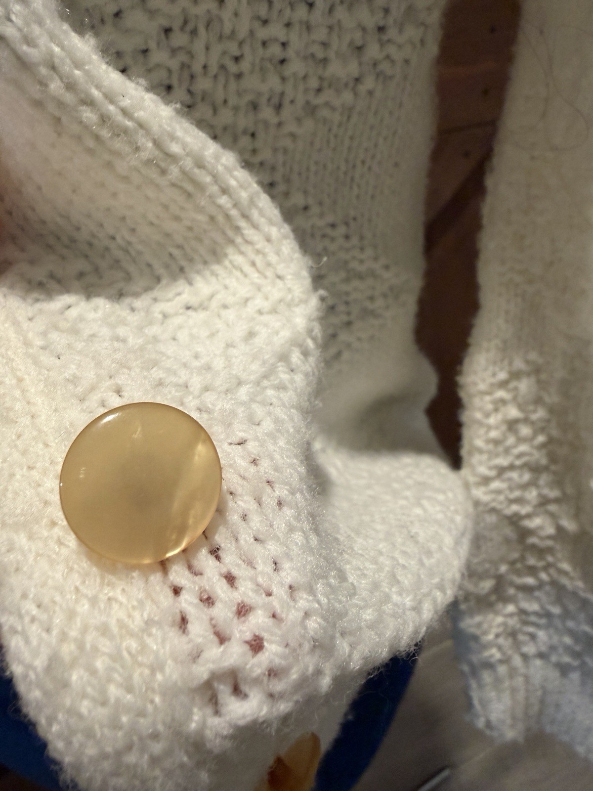 Vtg Union Made Women’s Sayelle Cream Button-Front Cardigan Sweater Size Small
