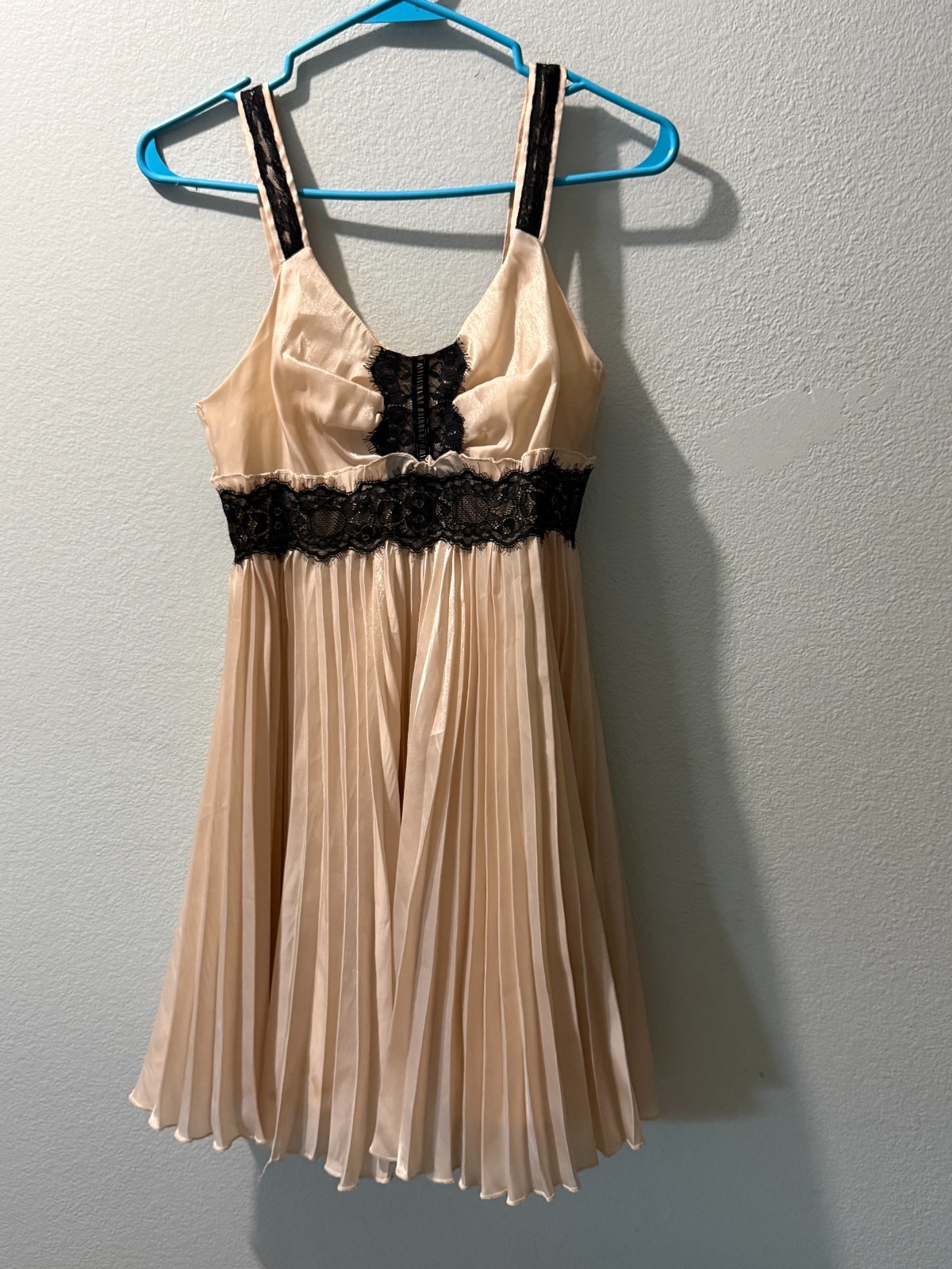 Vintage Original Jr. Theme NY 1958 Formal Prom Dress Pink Shimmer Black Lace Sm.
