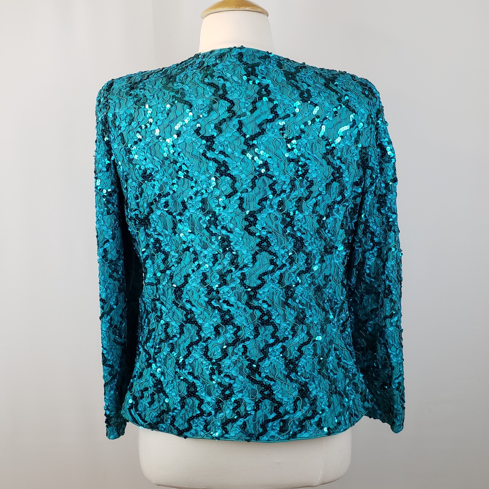 Green Sequin Jacket 20W Katherine Lindsay By Matthew Evening Party Glam Cocktail