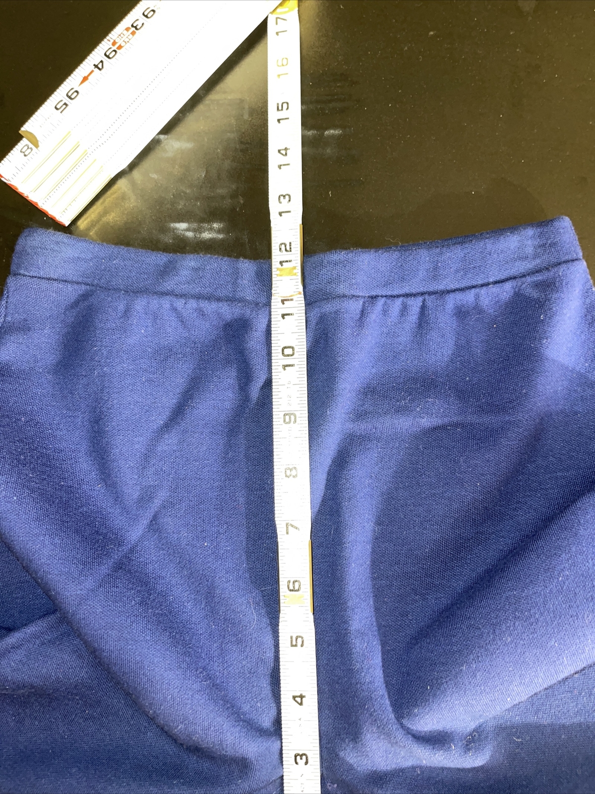 Vintage 1960s 70s Aileen Girl Blue Stretch High Rise Shorts 14 Wide Leg