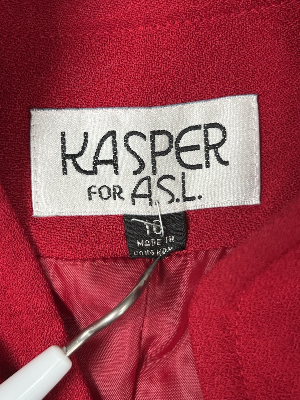 Vintage Kasper For ASL Women 16 Red Dress
