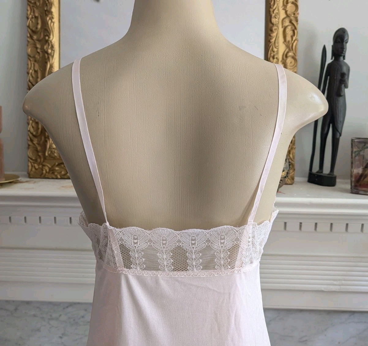 Vintage 80s Vassarette Blush Pink Full Slip Size S Romantic Lace Trim Soft Girl