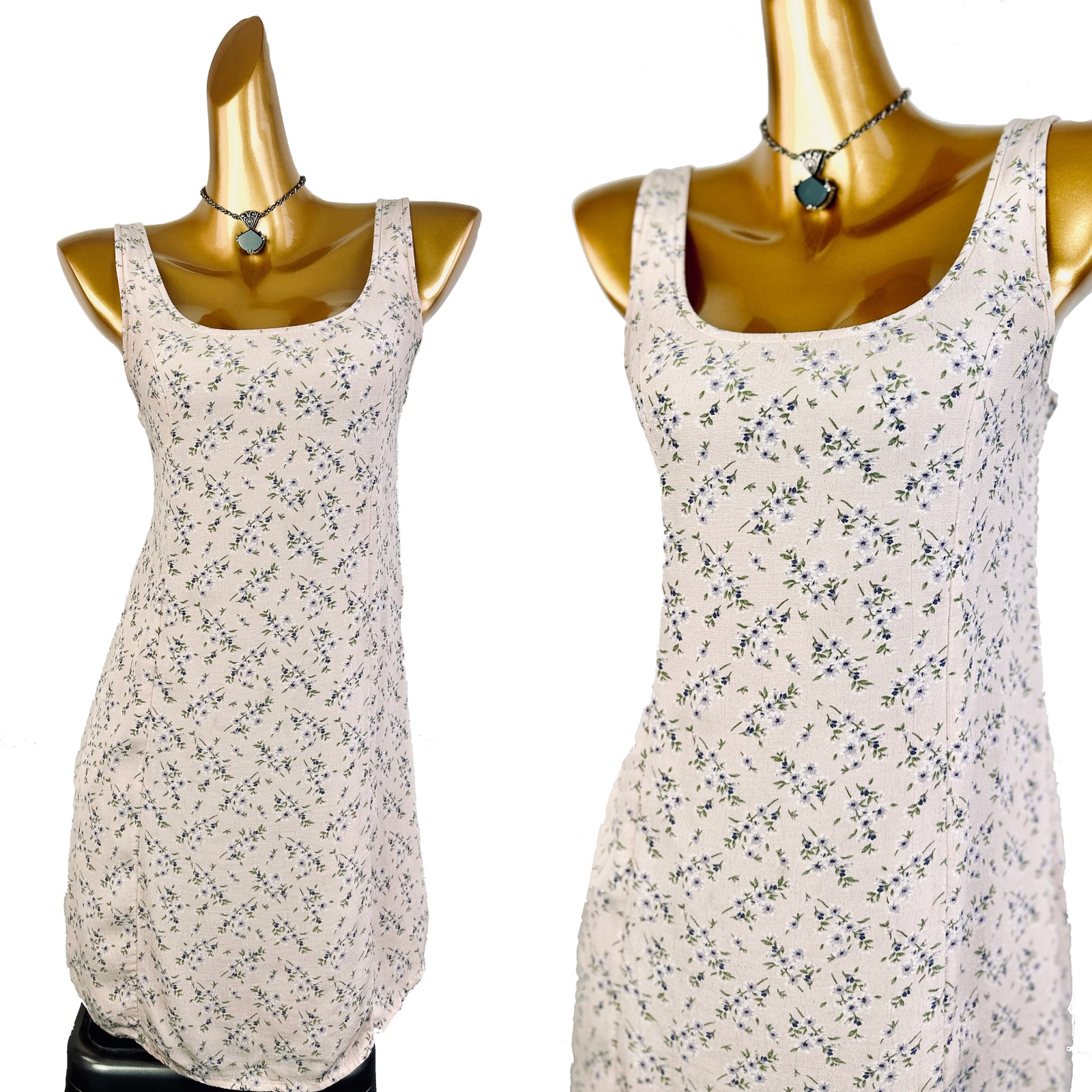 Vintage VTG 90s grunge dress cottagecore floral print prairie mini sundress