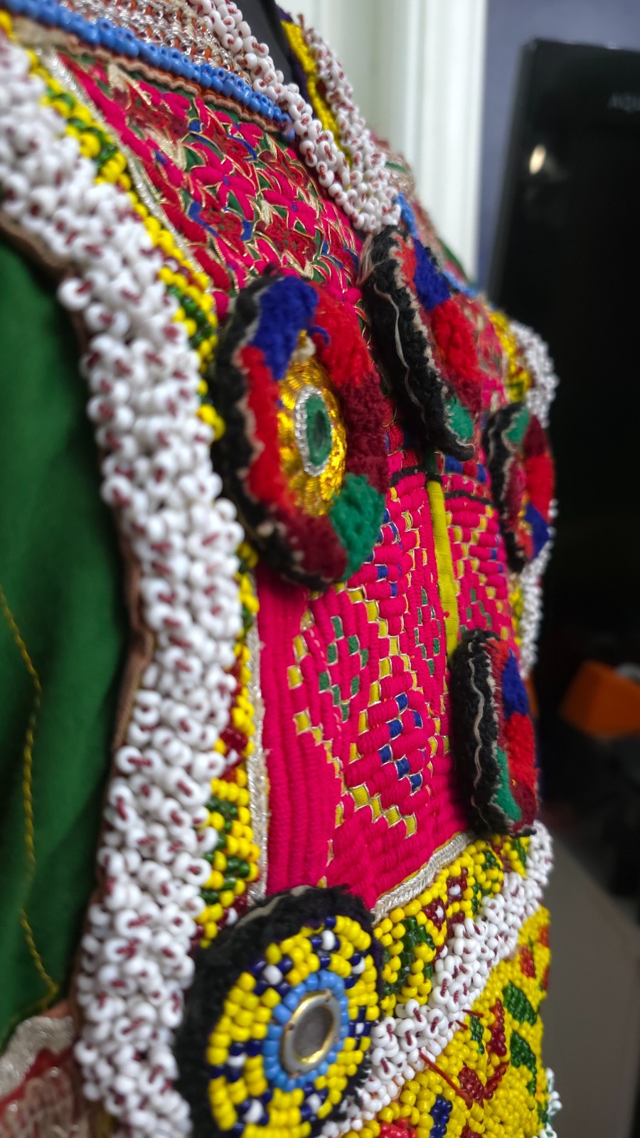 Vintage Afghan Kuchi Tribal Dress Hand Embroidered Mirror Work Boho Ethnic Nomad