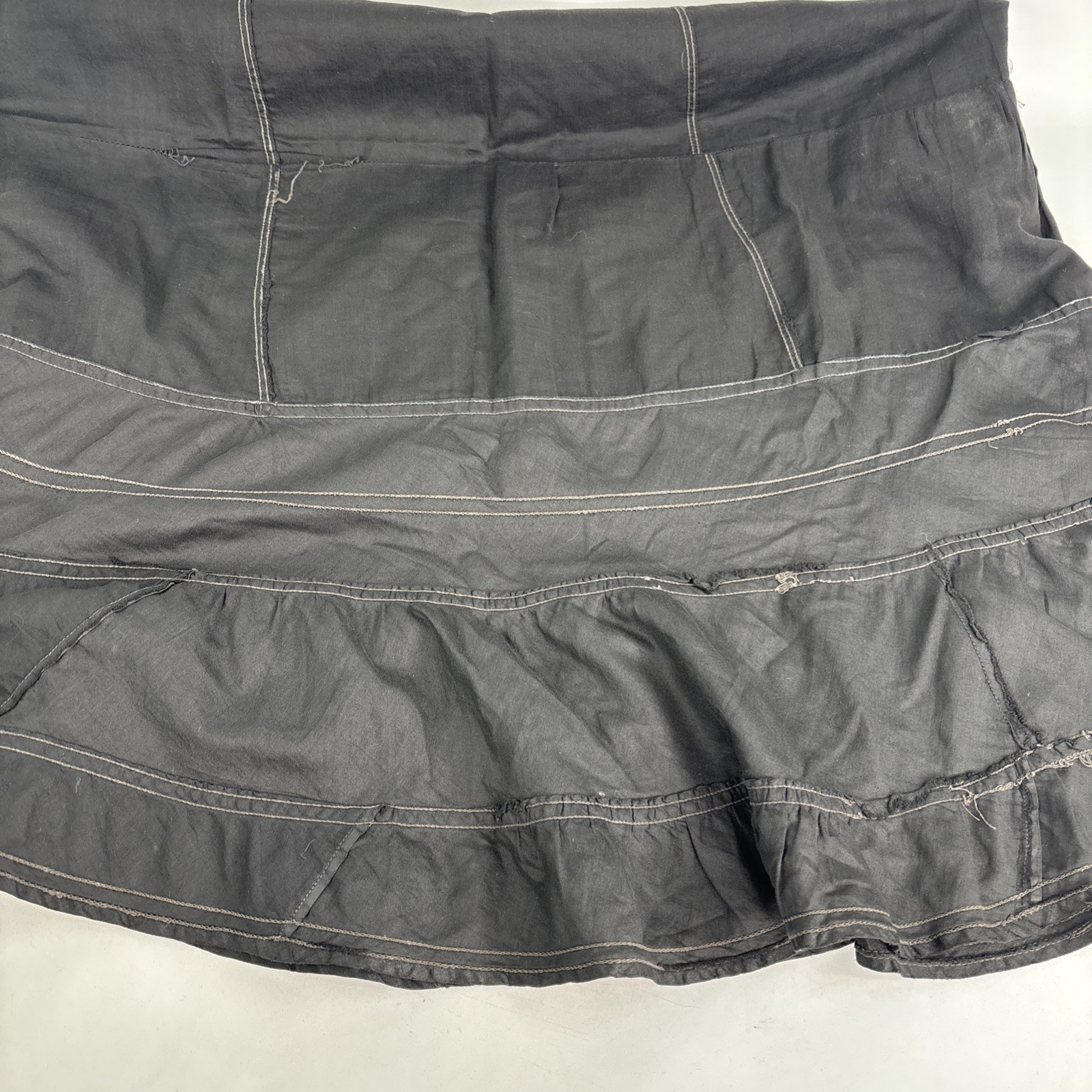 Antique 1890/1900 Victorian Edwardian Black Mourning Petticoat Skirt Slip