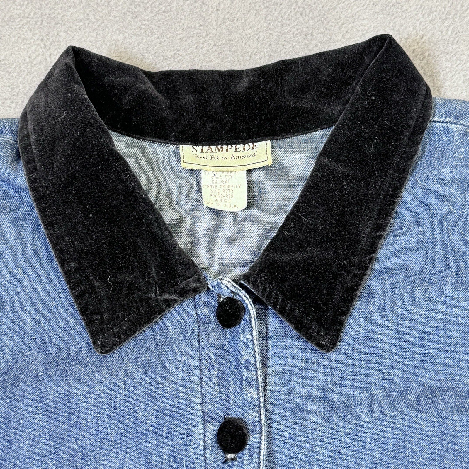 VINTAGE Stampede Denim Jacket, Button Up, USA Made, Western, Women’s Large