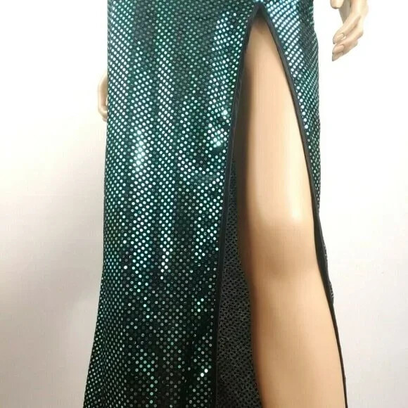 Vintage 90’s LA Glo Black Beaded Velour Formal Prom Dress Size 3/4