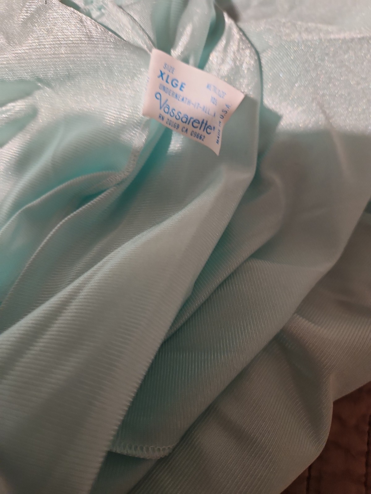 VTG Vassarette Sz 1X Robe Blue Nylon Grannycore Night Gown Made In USA Nwt Plus