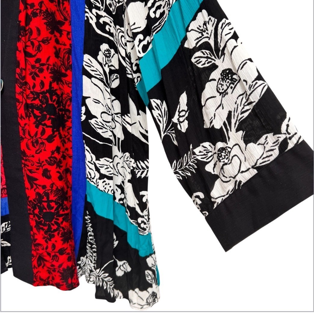 Vintage 90s Sharon Anthony Art To Wear Kimono Cardigan Whimsigoth Floral 4X