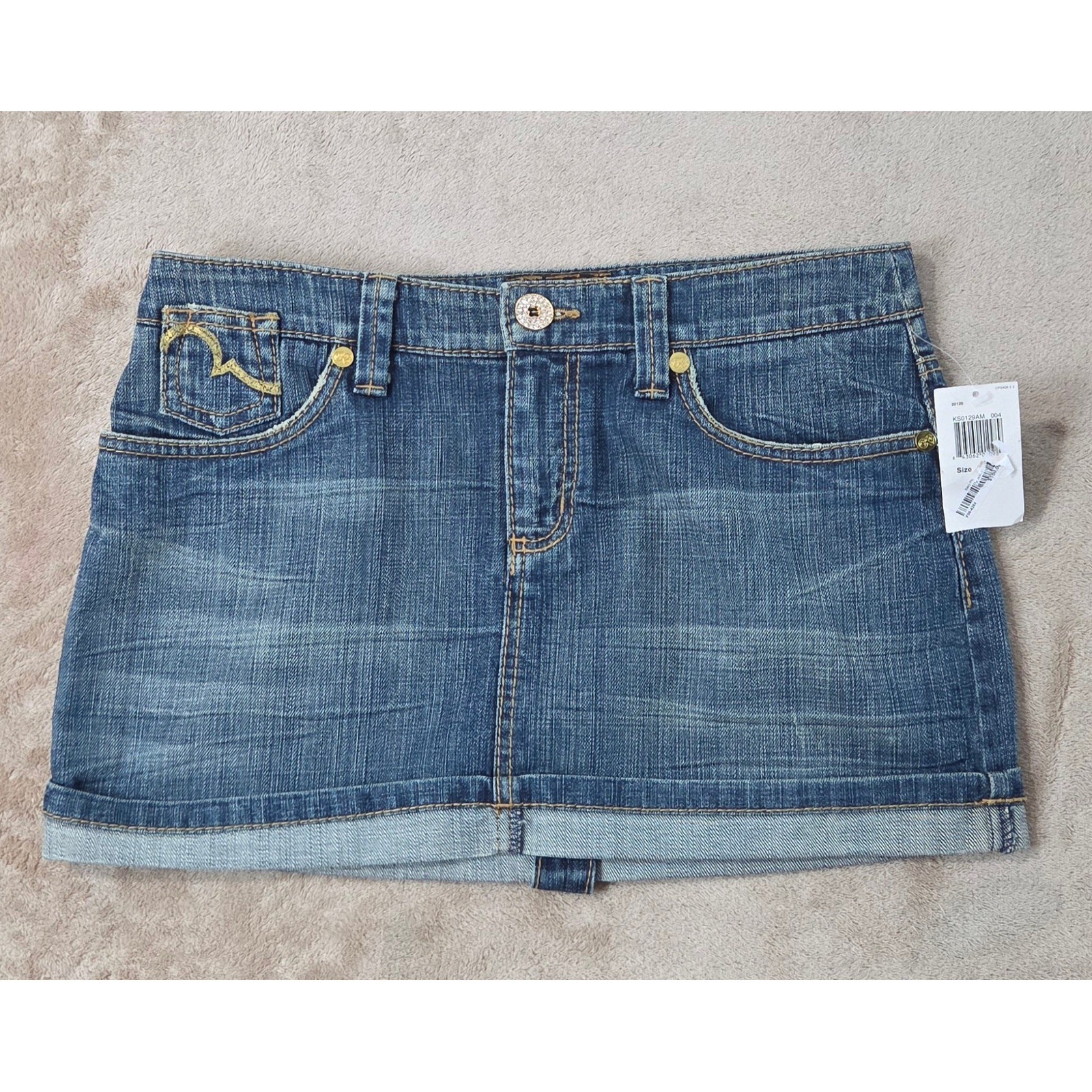 Vintage Y2K Baby Phat KLS Kimora Lee Simmons Denim Skirt 30(33) Blue New $150