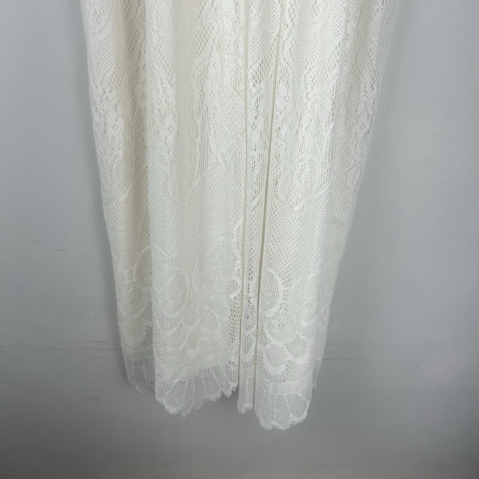 Vintage Dress Party Prom White Lace Wedding Tea Dress FLAWED Sz 5/6 Cap Sleeve