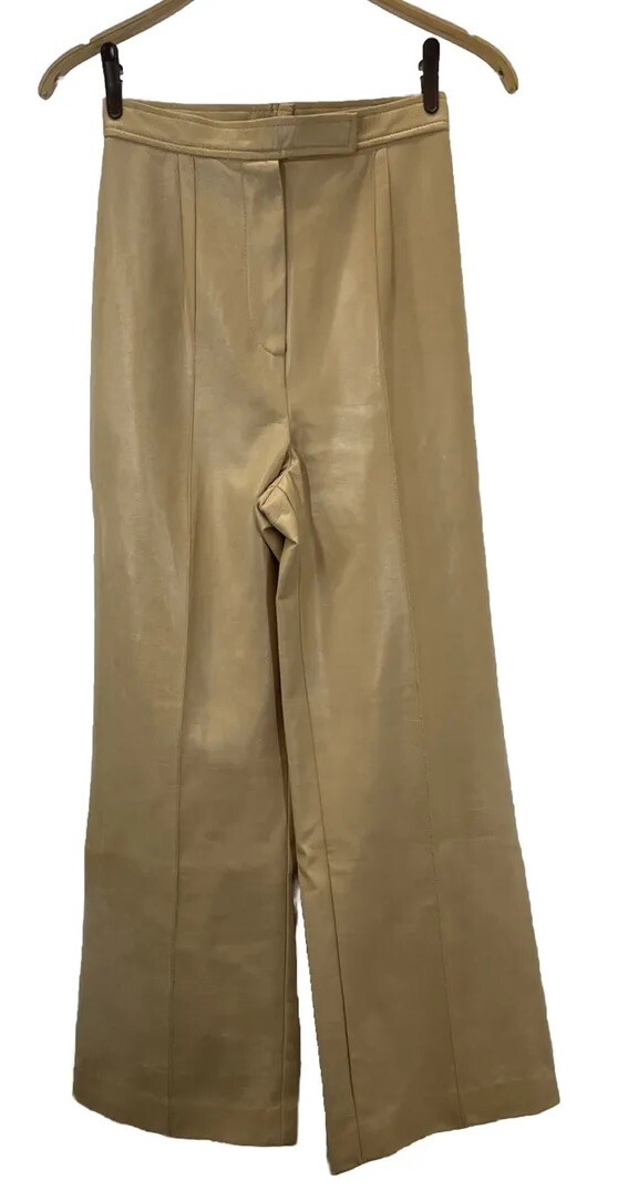 VTG 70s Faux Leather Pants Flare No Pockets Serbin Women’s 24 X 28