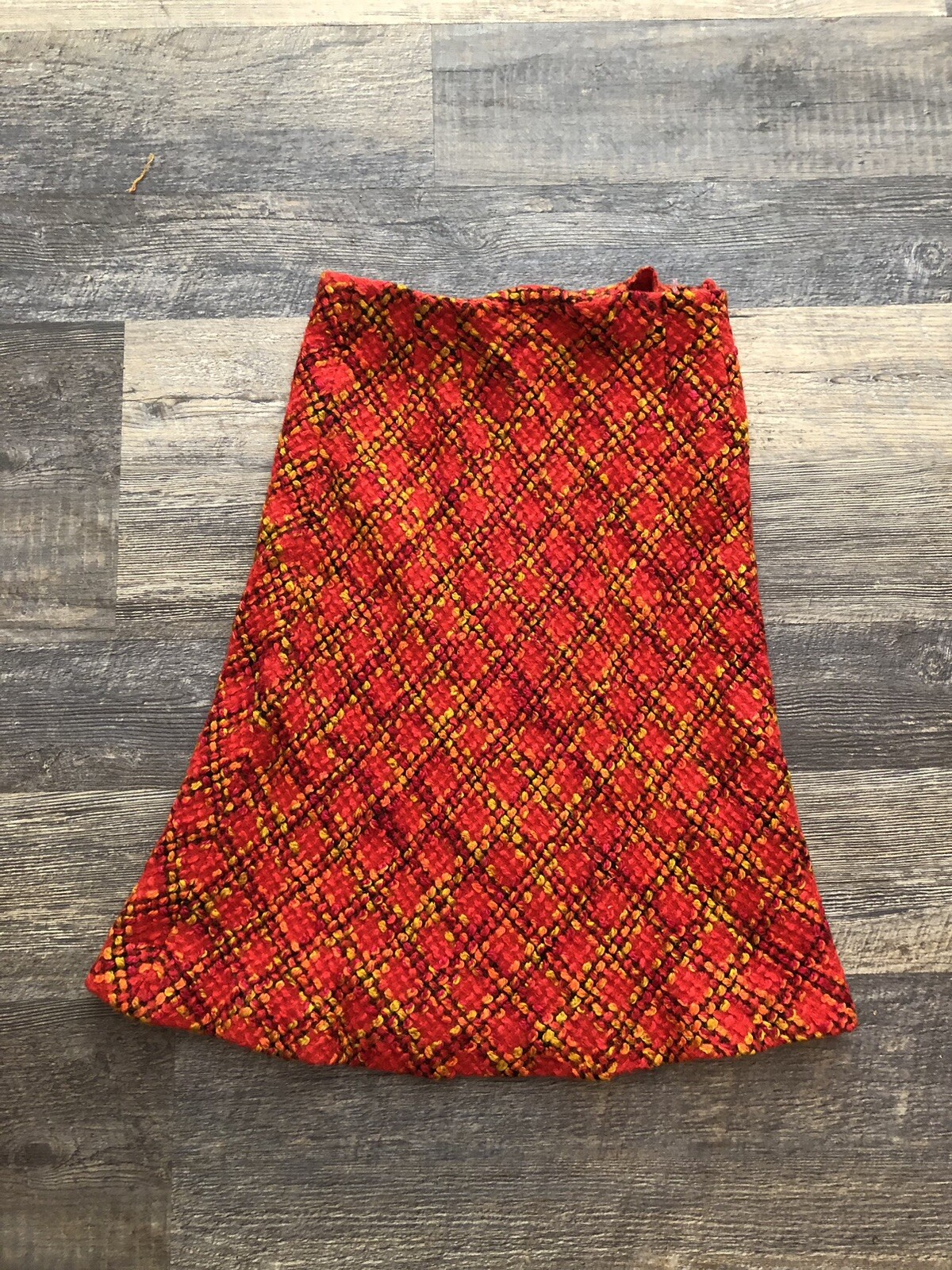 Vintage 60’s/70’s Darlene Co-Ordinates Red Multicolored Twill Skirt~XS