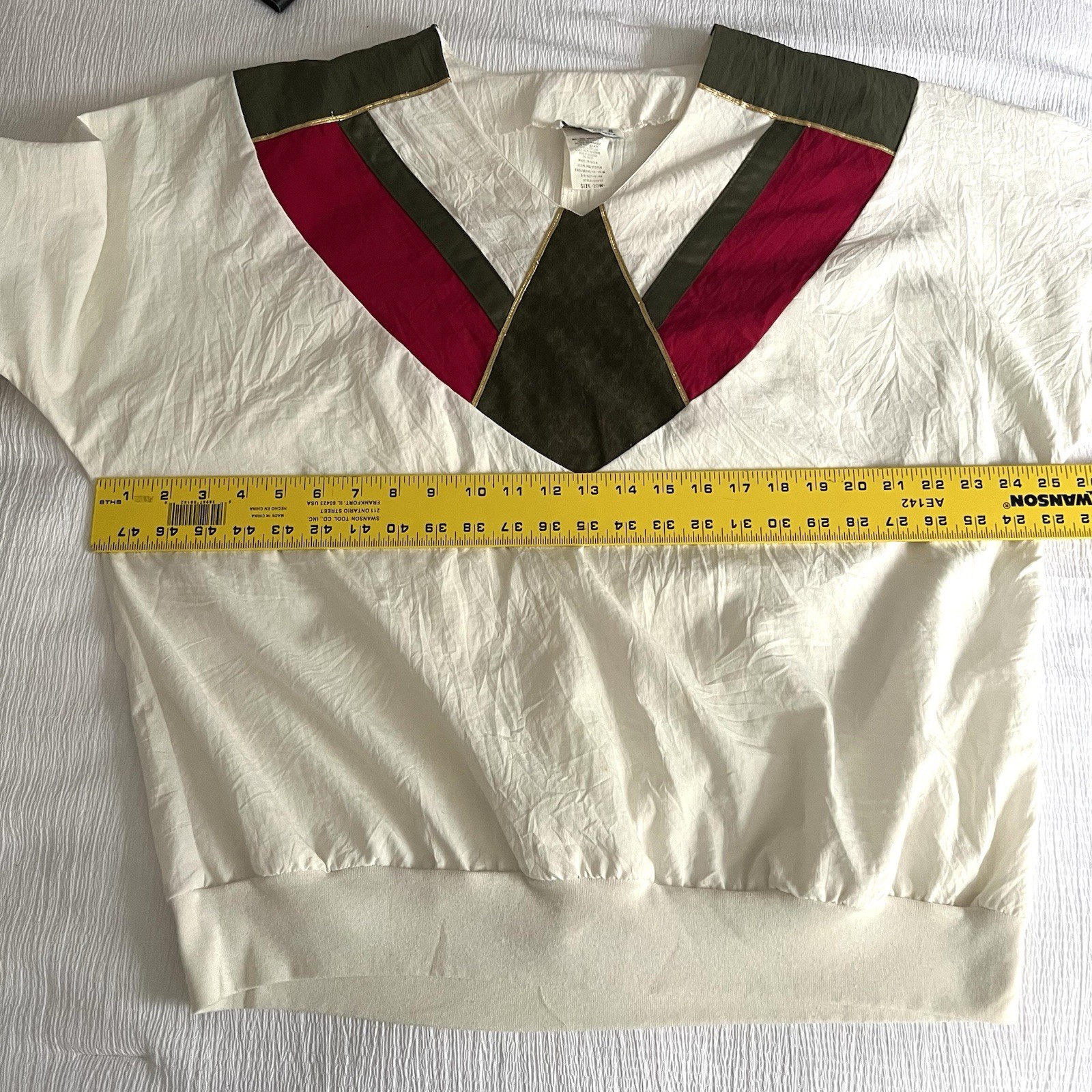 Vtg 80s REMO II of California Art Deco Color Block Top Shoulder Pad 20W USA MADE