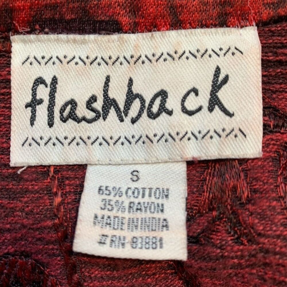 Vintage Flashback Jacket Metallic Cherry Red Floral Detail Lace Embroidery