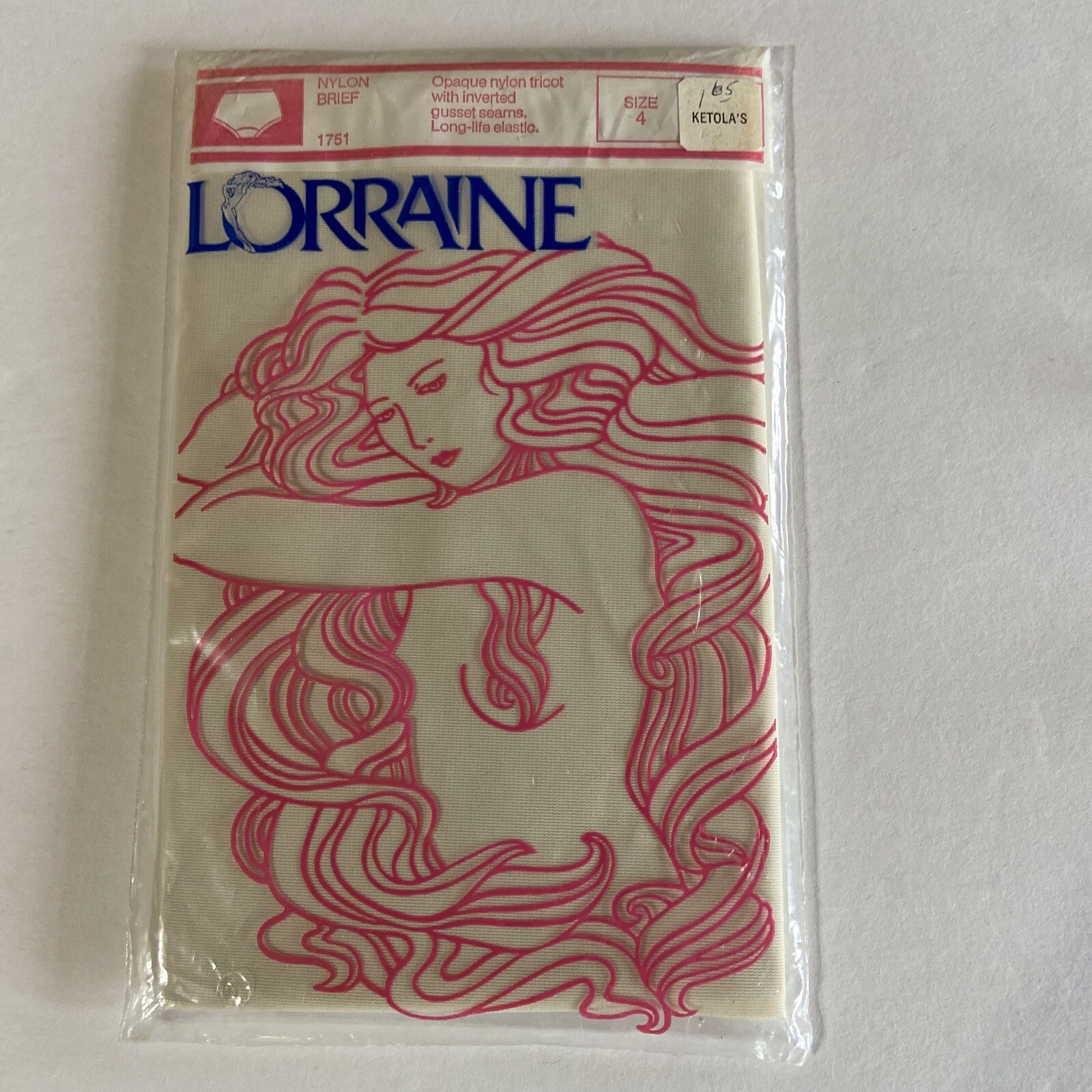 Lorraine Vintage 1751 Nylon Brief Sz. 4 Opaque Nylon NOS