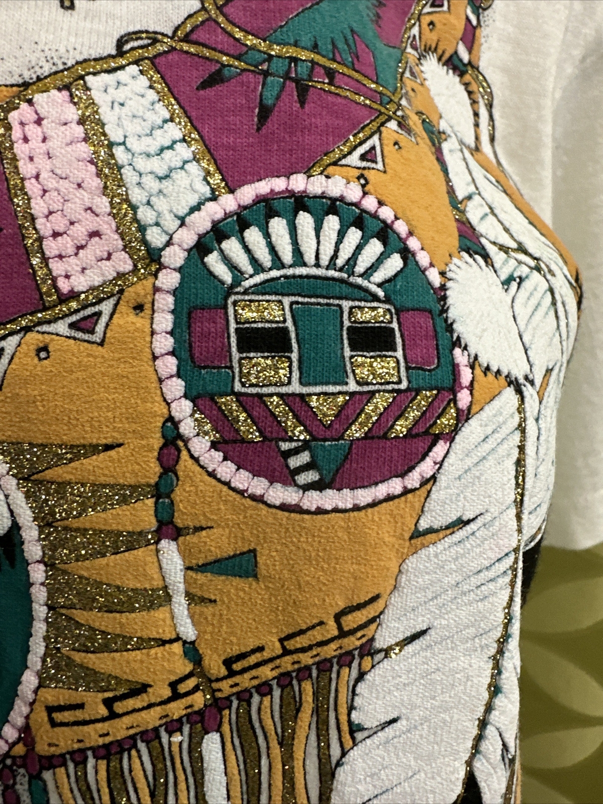 S Vintage DIAMOND DUST USA Single Stitch T-Shirt NATIVE AMERICAN First Nations